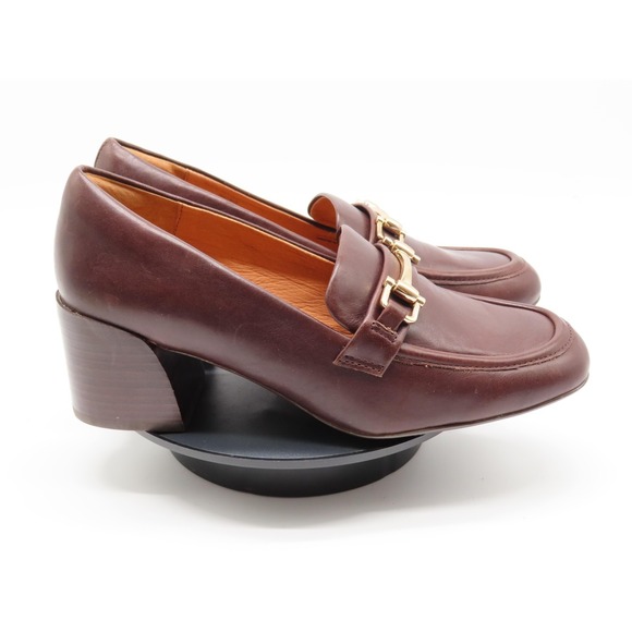 Sofft Shoes - Sofft Shoes Womens Size 8 Brown Leather Loafer Block Heel Horsebit Comfort